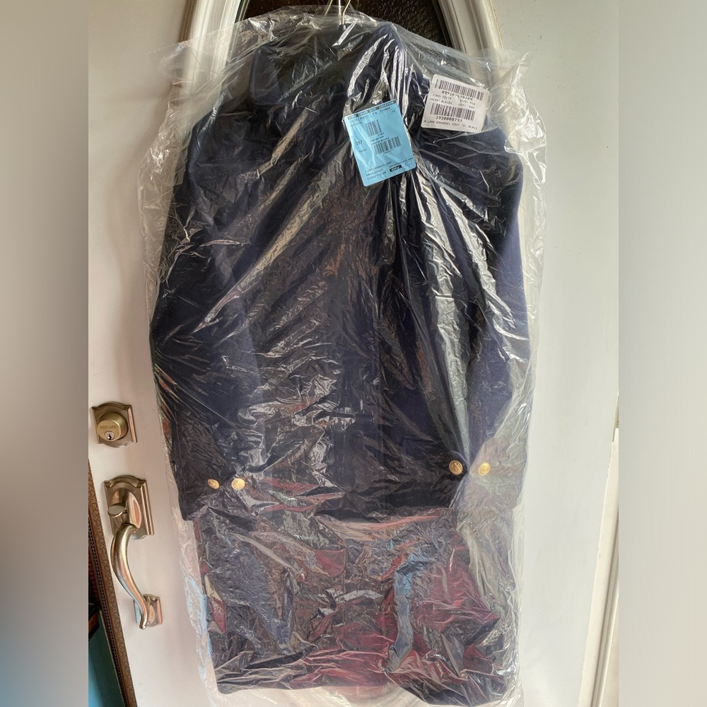 🆕 J.Crew Long Toscana Coat in NAVY Sz Petite 10 - Picture 7 of 15